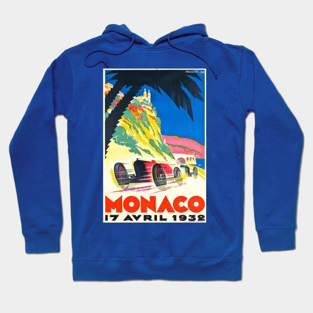 1932 Monaco Grand Prix - Vintage Poster Design Hoodie by Naves